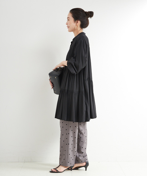 B.C STOCK（ベーセーストック）の「手洗い可 / ティアードミニワンピース（ワンピース・レディース・ホワイト/ブラック/ブラウン・FREE）」の5枚目の写真