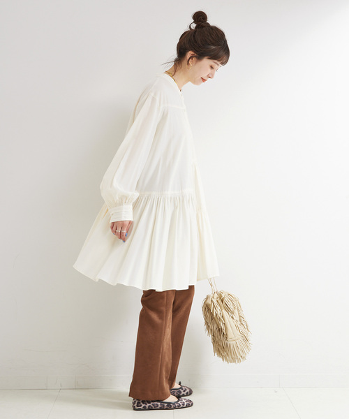 B.C STOCK（ベーセーストック）の「手洗い可 / ティアードミニワンピース（ワンピース・レディース・ホワイト/ブラック/ブラウン・FREE）」の14枚目の写真