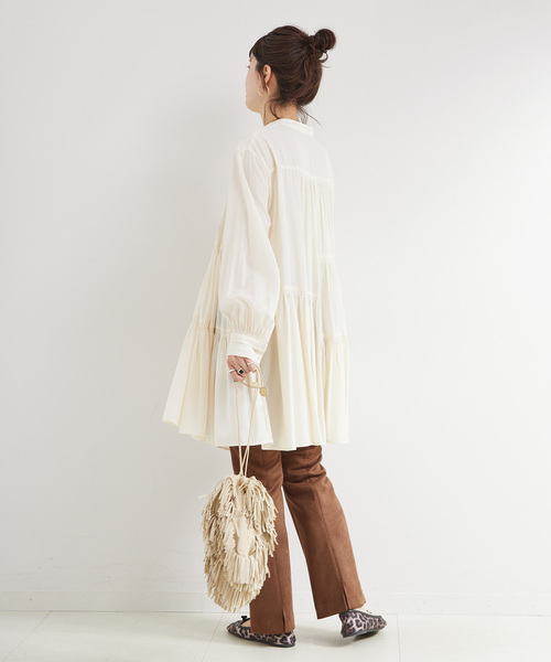 B.C STOCK（ベーセーストック）の「手洗い可 / ティアードミニワンピース（ワンピース・レディース・ホワイト/ブラック/ブラウン・FREE）」の15枚目の写真