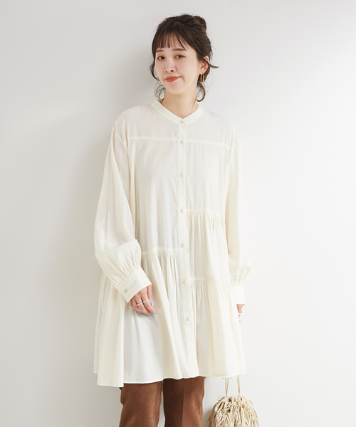 B.C STOCK（ベーセーストック）の「手洗い可 / ティアードミニワンピース（ワンピース・レディース・ホワイト/ブラック/ブラウン・FREE）」の16枚目の写真