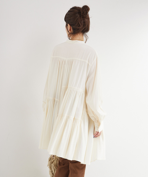 B.C STOCK（ベーセーストック）の「手洗い可 / ティアードミニワンピース（ワンピース・レディース・ホワイト/ブラック/ブラウン・FREE）」の19枚目の写真