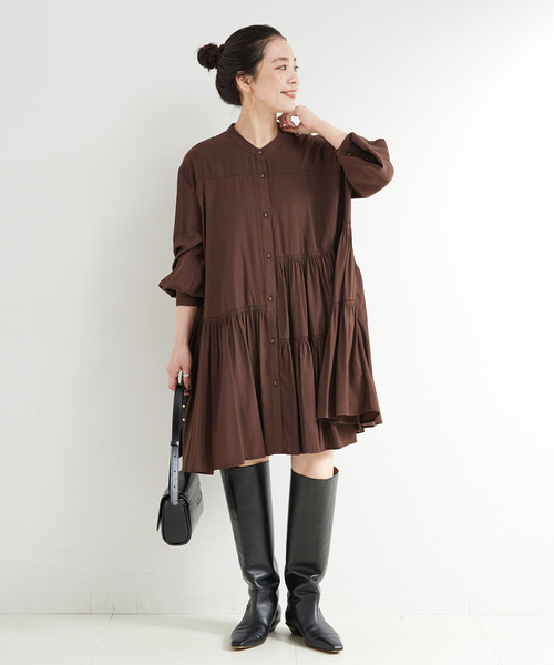 B.C STOCK（ベーセーストック）の「手洗い可 / ティアードミニワンピース（ワンピース・レディース・ホワイト/ブラック/ブラウン・FREE）」の20枚目の写真