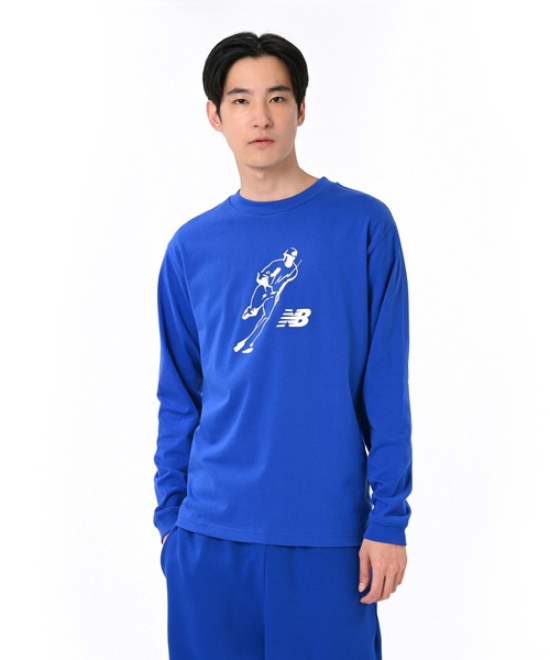 NEW BALANCE(ニューバランス)の「大谷翔平 グラフィックロングスリーブTシャツ Always on Logo(Tシャツ/カットソー・メンズ・ホワイト/ライトグレー/ブラック/ブルー・MEDIUM/X-LARGE/XX-LARGE/SMALL/LARGE)」の4枚目の写真