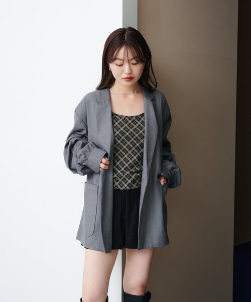 セール】ダブル袖ギャザージャケット（テーラードジャケット