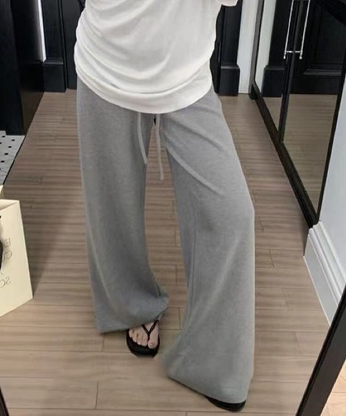 Lace Ladies(レースレディース)の「ソリッドカラー ウエスト イージー ワイド パンツ(その他パンツ・レディース・ブラック/グレー・FREE)」の6枚目の写真