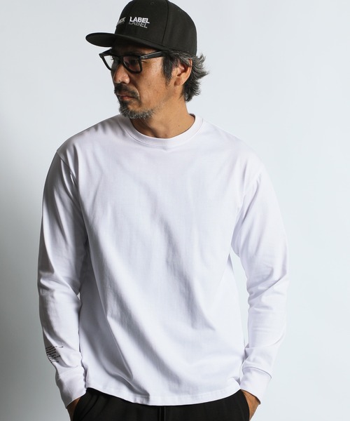 The DUFFER of ST.GEORGE(ザダファーオブセントジョージ)の「〔BLACK LABEL〕QUICK DRY MULTI LOGO L/S TEE:速乾 マルチロゴ ロングスリーブTシャツ ロンT(Tシャツ/カットソー・メンズ・ホワイト/ブラック・SMALL/X-LARGE/LARGE/MEDIUM)」の3枚目の写真