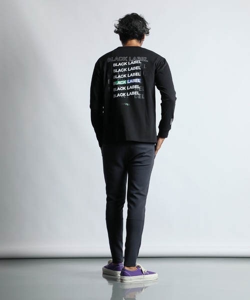 The DUFFER of ST.GEORGE(ザダファーオブセントジョージ)の「〔BLACK LABEL〕QUICK DRY MULTI LOGO L/S TEE:速乾 マルチロゴ ロングスリーブTシャツ ロンT(Tシャツ/カットソー・メンズ・ホワイト/ブラック・SMALL/X-LARGE/LARGE/MEDIUM)」の7枚目の写真