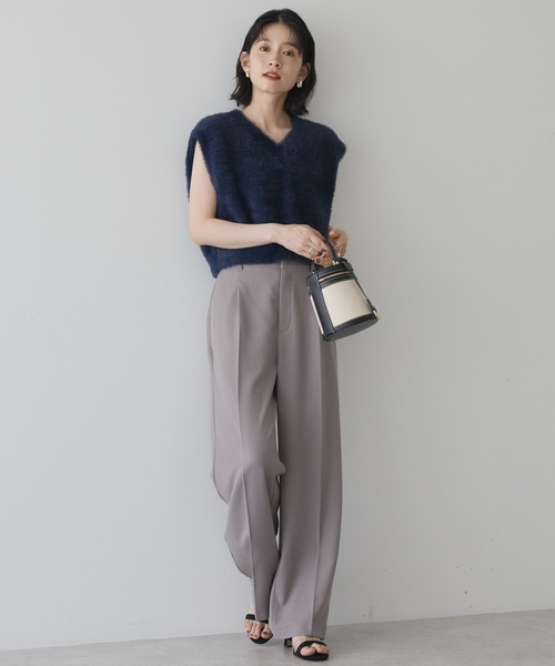 AMERICAN HOLIC（アメリカンホリック）の「美・美・美ワイドパンツ（その他パンツ・レディース・ストライプ/グレイッシュベージュ/ホワイト系その他2/ネイビー/ブラック・XL/S/M/L）」の12枚目の写真