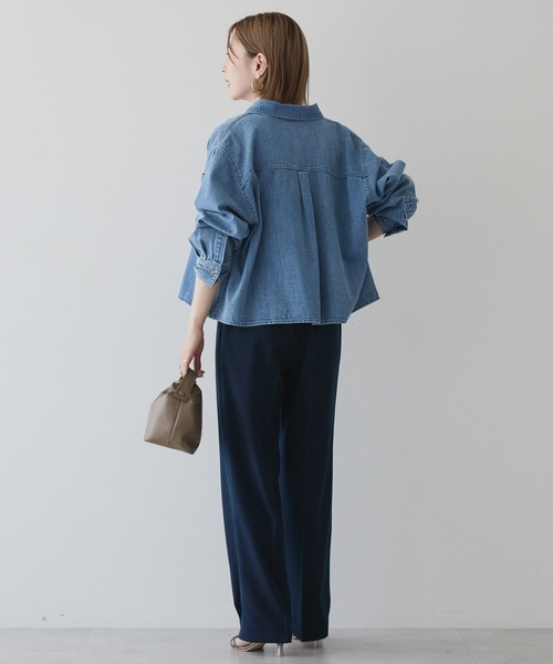 AMERICAN HOLIC（アメリカンホリック）の「美・美・美ワイドパンツ（その他パンツ・レディース・ストライプ/グレイッシュベージュ/ホワイト系その他2/ネイビー/ブラック・XL/S/M/L）」の14枚目の写真