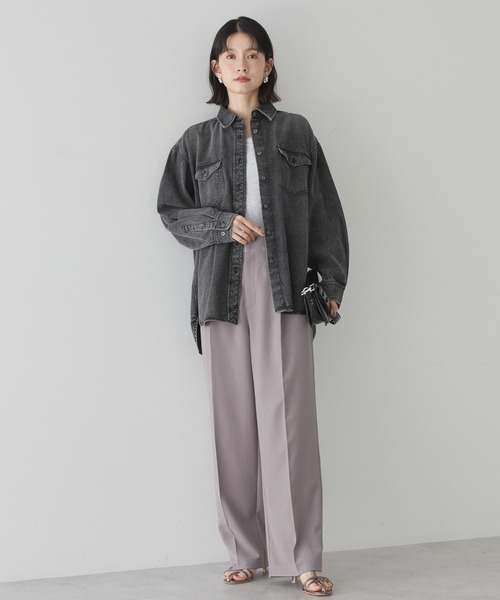 AMERICAN HOLIC（アメリカンホリック）の「美・美・美ワイドパンツ（その他パンツ・レディース・ストライプ/グレイッシュベージュ/ホワイト系その他2/ネイビー/ブラック・XL/S/M/L）」の11枚目の写真