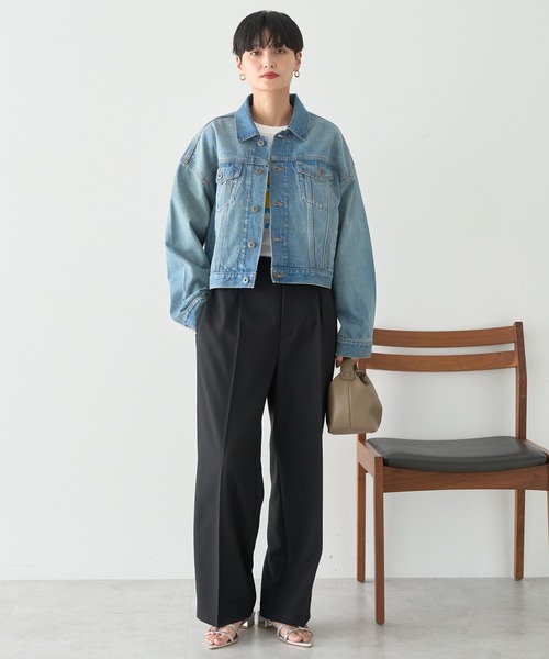 AMERICAN HOLIC（アメリカンホリック）の「美・美・美ワイドパンツ（その他パンツ・レディース・ストライプ/グレイッシュベージュ/ホワイト系その他2/ネイビー/ブラック・XL/S/M/L）」の16枚目の写真