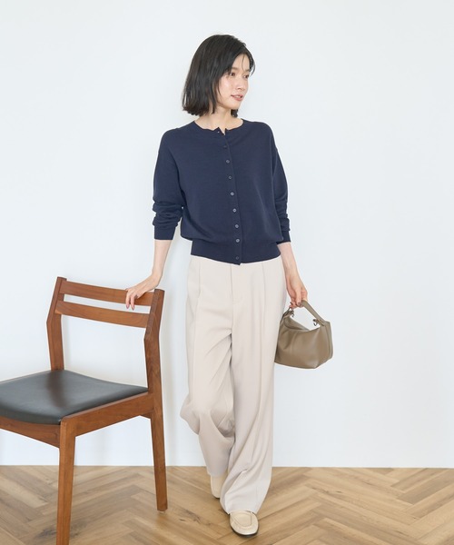 AMERICAN HOLIC（アメリカンホリック）の「美・美・美ワイドパンツ（その他パンツ・レディース・ストライプ/グレイッシュベージュ/ホワイト系その他2/ネイビー/ブラック・XL/S/M/L）」の19枚目の写真