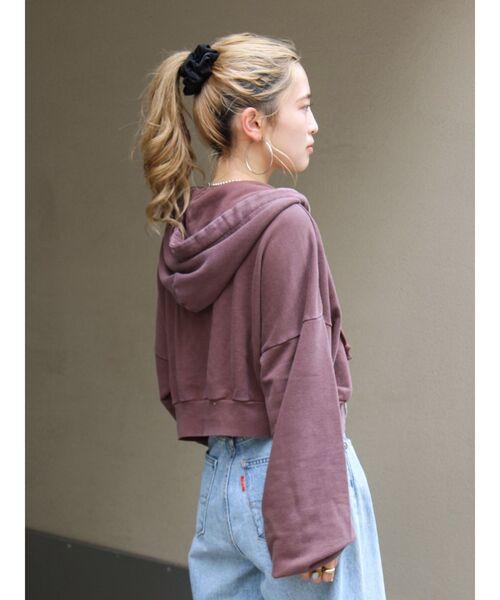 Ungrid（アングリッド）の「ダブルジップヴィンテージショートパーカー（パーカー・レディース・ブラウン/チャコールグレー/アイボリー・FREE）」の14枚目の写真