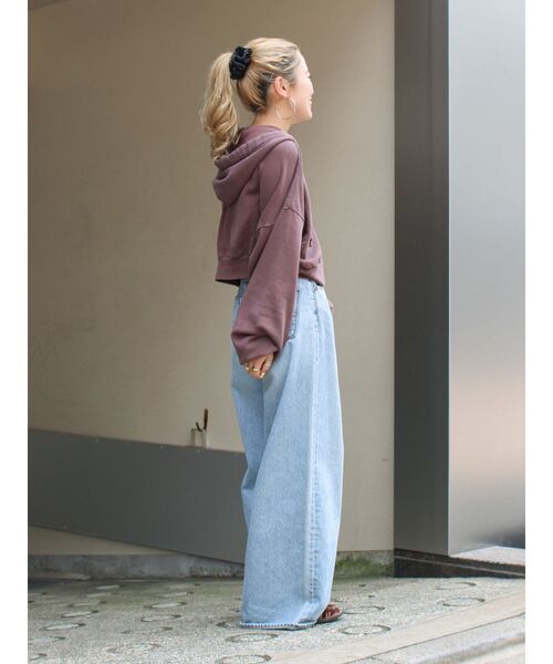 Ungrid（アングリッド）の「ダブルジップヴィンテージショートパーカー（パーカー・レディース・ブラウン/チャコールグレー/アイボリー・FREE）」の17枚目の写真