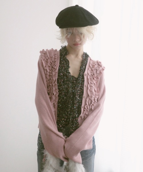 igi(イジ)の「IVY FRILL CARDI / フリルカーディガン(カーディガン/ボレロ・レディース・グレー/ピンク/ブラウン・FREE)」の18枚目の写真