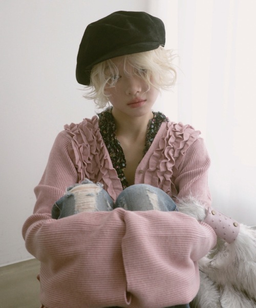 igi(イジ)の「IVY FRILL CARDI / フリルカーディガン(カーディガン/ボレロ・レディース・グレー/ピンク/ブラウン・FREE)」の11枚目の写真