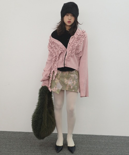 igi(イジ)の「IVY FRILL CARDI / フリルカーディガン(カーディガン/ボレロ・レディース・グレー/ピンク/ブラウン・FREE)」の22枚目の写真