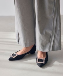 HIPS（ヒップス）の「【本革】スクエアバックルフラットパンプス（パンプス）」