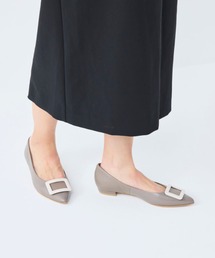 HIPS（ヒップス）の「【本革】スクエアバックルフラットパンプス（パンプス）」