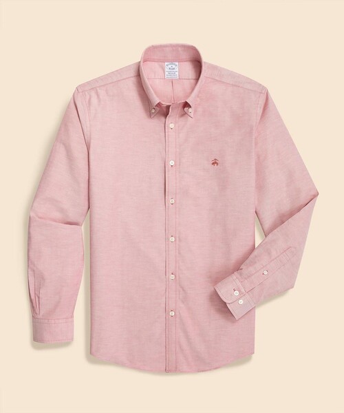 BROOKS BROTHERS(ブルックスブラザーズ)の「ストレッチオックスフォード GFロゴ シーズナルカラー カジュアルシャツ Regular Fit(シャツ/ブラウス・メンズ・グリーン/レッド・MEDIUM/X-LARGE/LARGE/SMALL/X-SMALL)」の2枚目の写真