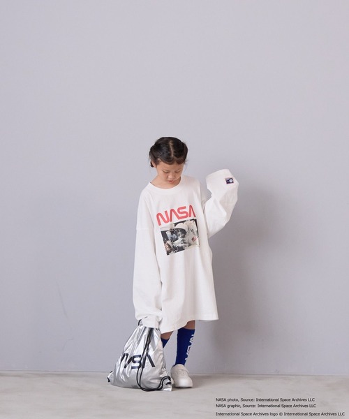 LOWRYS FARM（ローリーズファーム）の「【160-170サイズ】ＮＡＳＡプリントロンＴＬＳ　593054（Tシャツ/カットソー・キッズ・ブラック/オフホワイト/グレー・FREE）」の5枚目の写真
