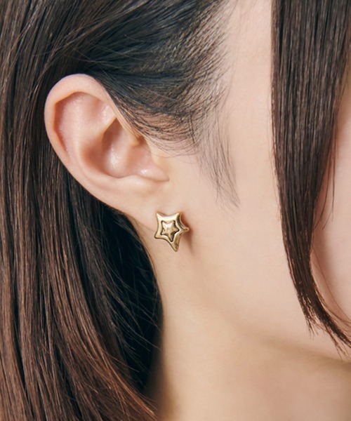 GOLDY(ゴールディ)の「【GOLDY】ヴィンテージ レイヤード スター ピアス 1251008(ピアス(両耳用)・レディース・ゴールド/シルバー/シルバー系その他・FREE)」の3枚目の写真