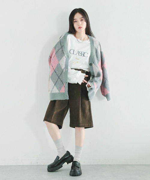 RAGEBLUE(レイジブルー)の「タックハーフパンツ/セットアップ対応(スラックス・レディース・グレー系/ブラック系/ブラウン系・FREE)」の13枚目の写真