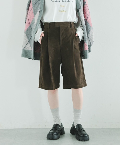 RAGEBLUE(レイジブルー)の「タックハーフパンツ/セットアップ対応(スラックス・レディース・グレー系/ブラック系/ブラウン系・FREE)」の14枚目の写真