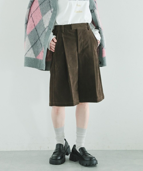 RAGEBLUE(レイジブルー)の「タックハーフパンツ/セットアップ対応(スラックス・レディース・グレー系/ブラック系/ブラウン系・FREE)」の15枚目の写真