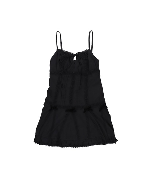Nodress(ノードレス)の「NODRESS BLACK LACE TRIM PLEATED COTTON DRESS(ドレス・レディース・ブラック・SMALL)」の5枚目の写真