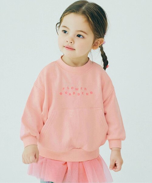 p.premier（ピードットプルミエ）の「【ジュニア対応】ロゴ刺繍ポケットトレーナー（スウェット・キッズ・グレー/サックスブルー/ベビーピンク/キャメル/ダークブラウン/イエロー・80/90/100/110/120/130/140）」の6枚目の写真