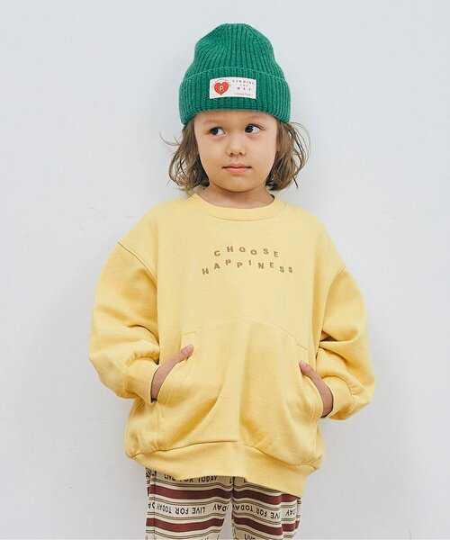 p.premier（ピードットプルミエ）の「【ジュニア対応】ロゴ刺繍ポケットトレーナー（スウェット・キッズ・グレー/サックスブルー/ベビーピンク/キャメル/ダークブラウン/イエロー・80/90/100/110/120/130/140）」の5枚目の写真