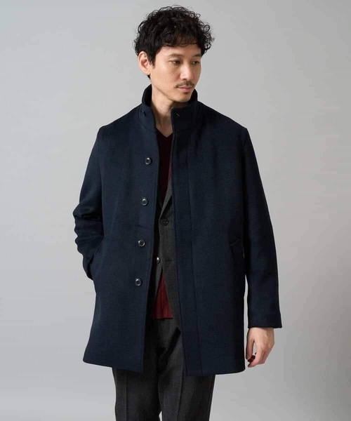 a.v.v（アーヴェヴェ）の「ウールライトビーバースタンドカラージャケット（ピーコート・メンズ・ネイビー/ブラック・44/52/50/48/46）」の2枚目の写真
