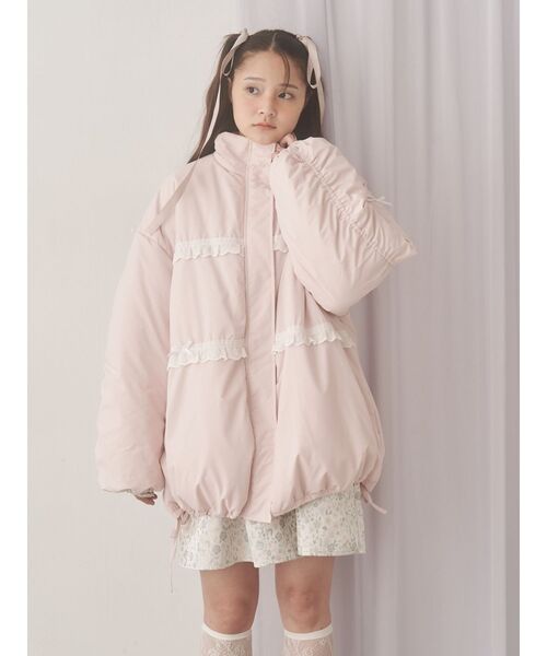 セール】ribbonフリルパデットジャケット（ダウンジャケット/コート