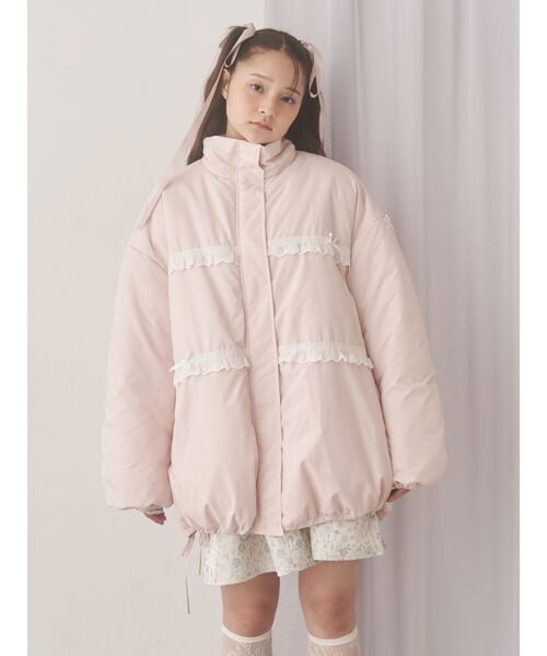 セール】ribbonフリルパデットジャケット（ダウンジャケット/コート
