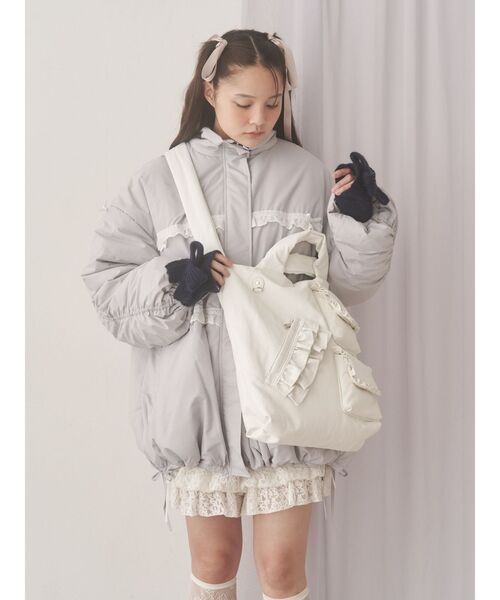 merry jenny（メリージェニー）の「ribbonフリルパデットジャケット