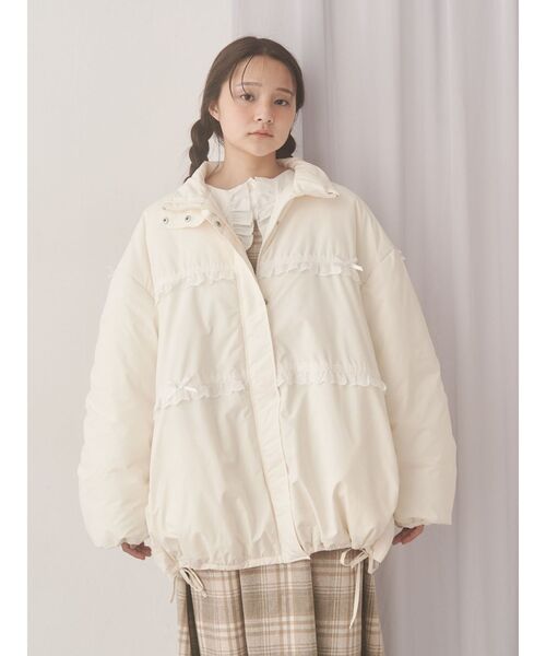 ribbonフリルパデットジャケット（ダウンジャケット/コート）｜merry