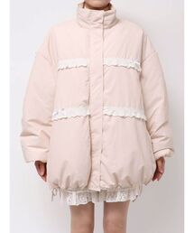 ribbonフリルパデットジャケットを使った人気ファッション