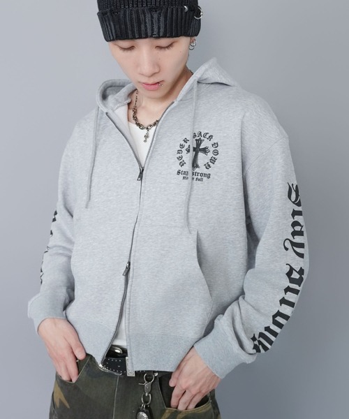 スカジャン ダブルジップ 短丈 double zip short hoodie - ダブルジップショートフーディー【短丈