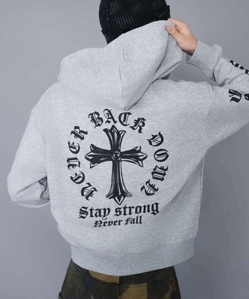 スカジャン ダブルジップ 短丈 double zip short hoodie - ダブルジップショートフーディー【短丈