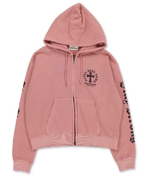 内田金吾くん着用】短丈ダブルジップパーカー/クロスロゴ