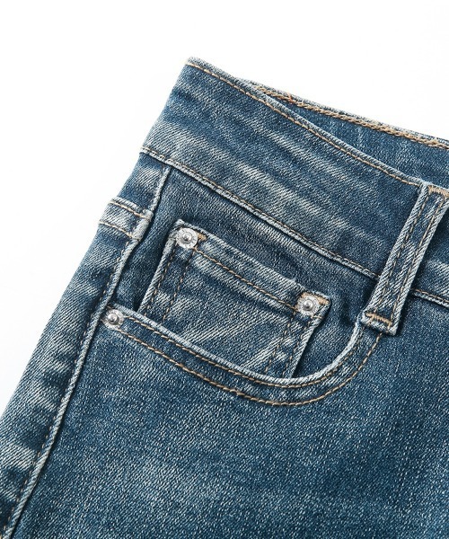 HANDO（ハンド）の「[高身長サイズMT/低身長サイズS有り]美脚シルエットを叶える、ストレートデニム オフィスカジュアル きれいめカジュアル 韓国（デニムパンツ・レディース・ブラック/ブルー・S/M/L/XL/XXL）」の14枚目の写真