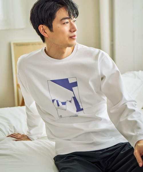 GLOBAL WORK（グローバルワーク）の「リッチクリーンスウェット/ロゴ/589104（スウェット・メンズ・ホワイト系7/ライトグレー/ワインレッド/ホワイト系6/カーキ/ブラック/ホワイト系5/チャコールグレー/ホワイト系4/ホワイト系8/モカ/ホワイト系3/グレー系9/ダークグリーン/ダークブルー/ライトパープル・X-SMALL/SMALL/MEDIUM/LARGE/X-LARGE/XX-LARGE/3XL）」の3枚目の写真