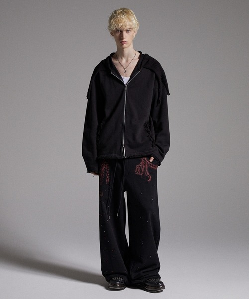 GRANCY】Rhinestone Design Layered Sweatpants / ラインストーン GRANCY】Rhinestone Design Layered Sweatpants / ラインストーン