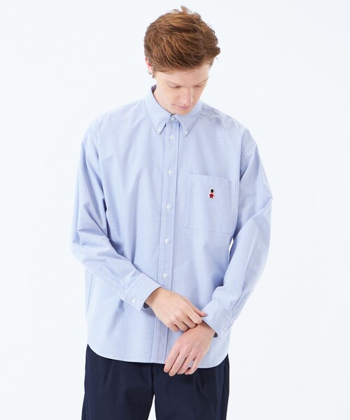 MACKINTOSH PHILOSOPHY（ﾏｯｷﾝﾄｯｼｭ ﾌｨﾛｿﾌｨｰ）の「バッキンガムベア オーバーサイズボタンダウンシャツ 無地/柄バリエーション（シャツ/ブラウス・メンズ・ライトブルー/ブルー/ホワイト・38/40）」の2枚目の写真