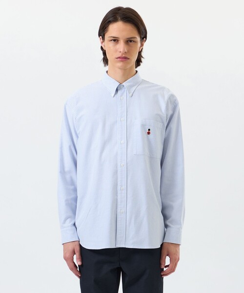 MACKINTOSH PHILOSOPHY（ﾏｯｷﾝﾄｯｼｭ ﾌｨﾛｿﾌｨｰ）の「バッキンガムベア オーバーサイズボタンダウンシャツ 無地/柄バリエーション（シャツ/ブラウス・メンズ・ライトブルー/ブルー/ホワイト・38/40）」の8枚目の写真