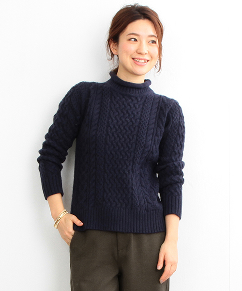 B:MING by BEAMS（ビーミングバイビームス）の「ビーミング by ビームス / ケーブルプルオーバー 2（ニット/セーター・レディース・チャコールグレー/ネイビー/ホワイト/ライトグレー・ONE SIZE）」の4枚目の写真