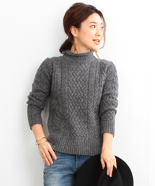 B:MING by BEAMS（ビーミングバイビームス）の「ビーミング by ビームス / ケーブルプルオーバー 2（ニット/セーター・レディース・チャコールグレー/ネイビー/ホワイト/ライトグレー・ONE SIZE）」の2枚目の写真