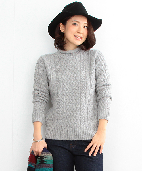 B:MING by BEAMS（ビーミングバイビームス）の「ビーミング by ビームス / ケーブルプルオーバー 2（ニット/セーター・レディース・チャコールグレー/ネイビー/ホワイト/ライトグレー・ONE SIZE）」の13枚目の写真