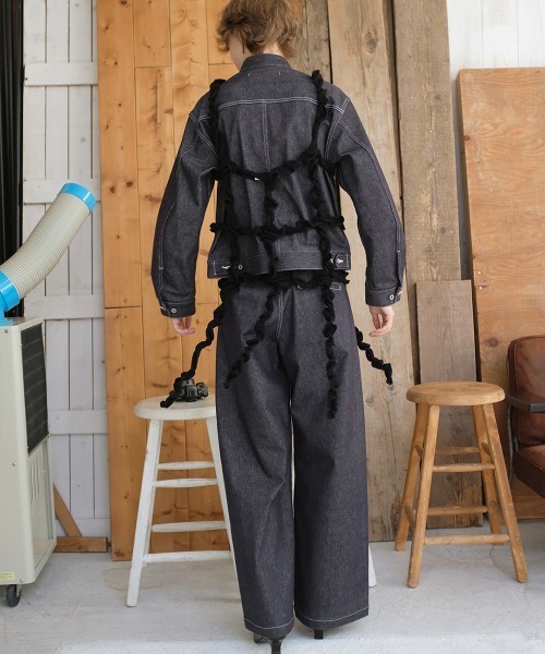 leinwande(ラインヴァンド)の「【leinwande】Stand Collar Denim Jacket(デニムジャケット・レディース・ブルー/ブラック・ONE SIZE)」の9枚目の写真